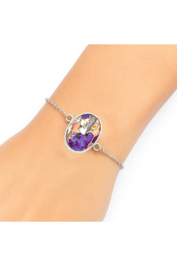 Spiny Oyster Turquoise - Arizona 925 Sterling Silver Bracelet Jewelry SDB3045