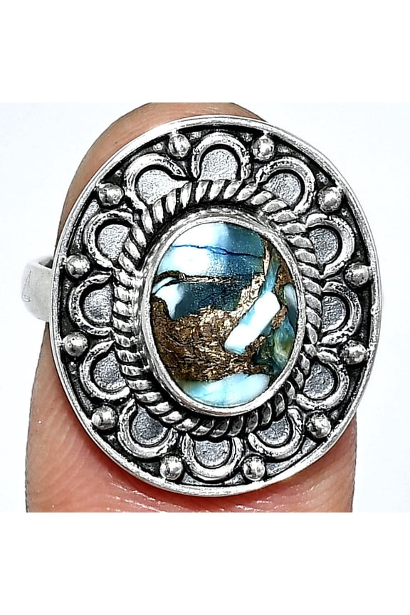 Spiny Oyster Turquoise - Arizona 925 Sterling Silver Ring s.7 Jewelry R-1256 SDR243131