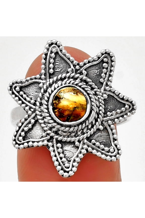 Spiny Oyster Turquoise - Arizona 925 Sterling Silver Ring s.8.5 Jewelry R-1146 SDR191642