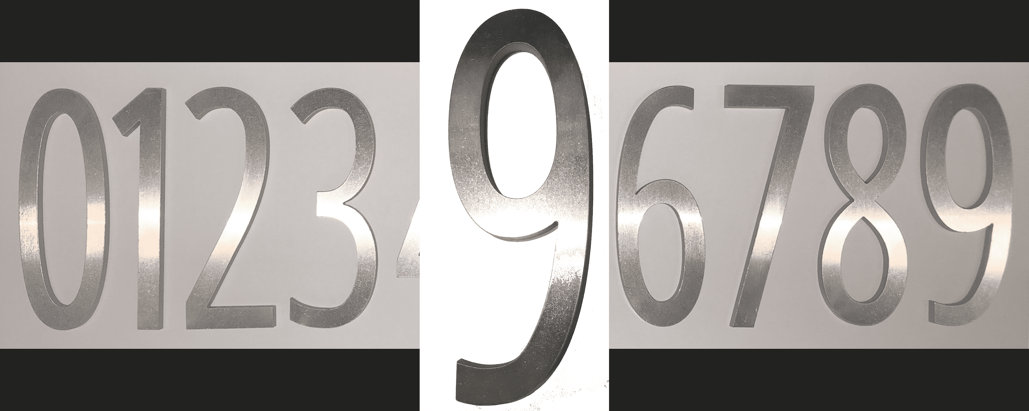 Brushed Stainless Steel 4-inch Mailbox Numbers