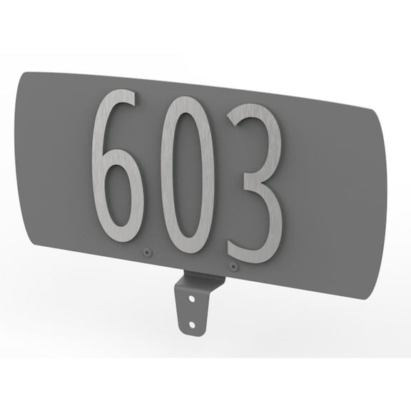 Spira Mailbox Address Plate Silver Grey Top Mount