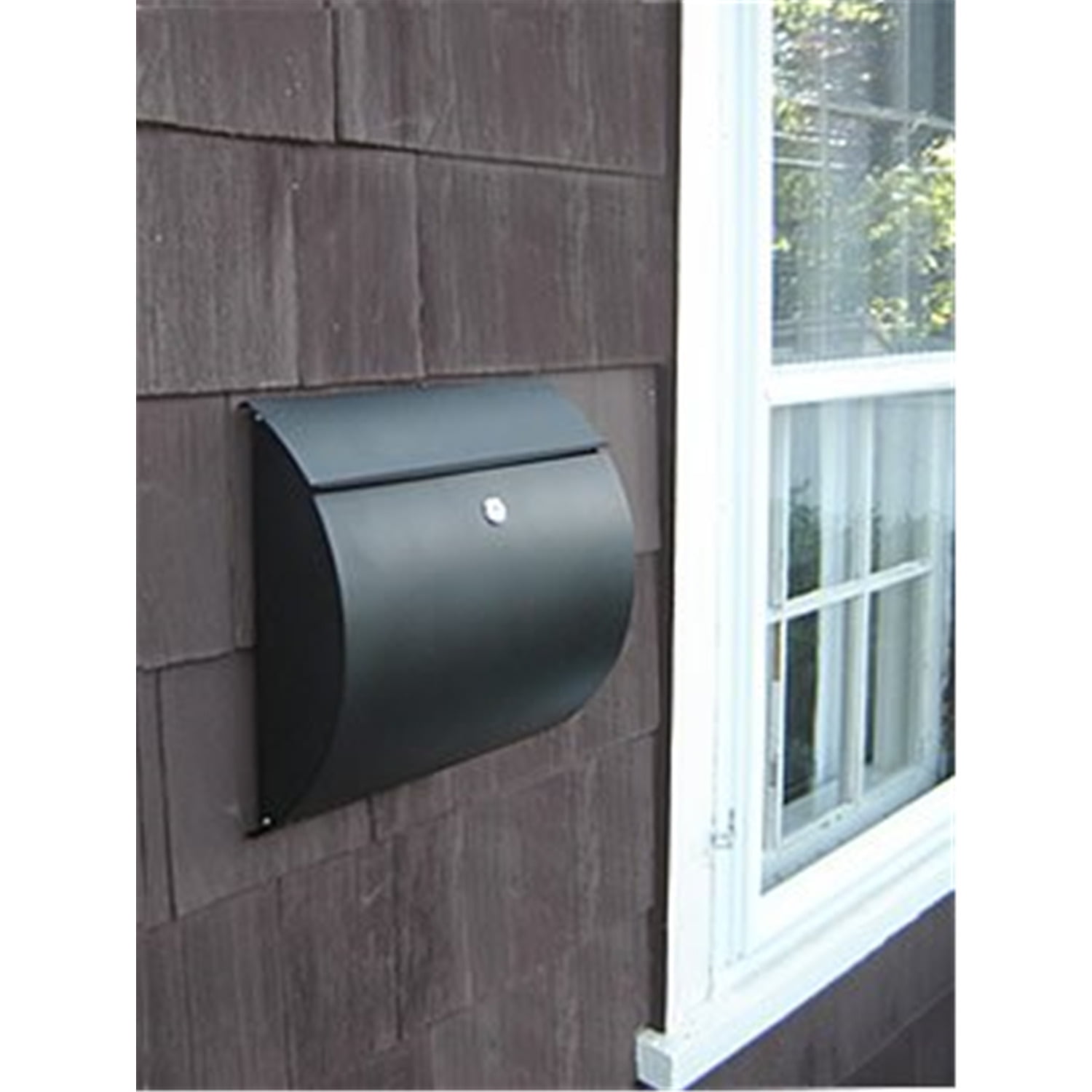 Black Locking Wall Mounted Steel Mailbox
