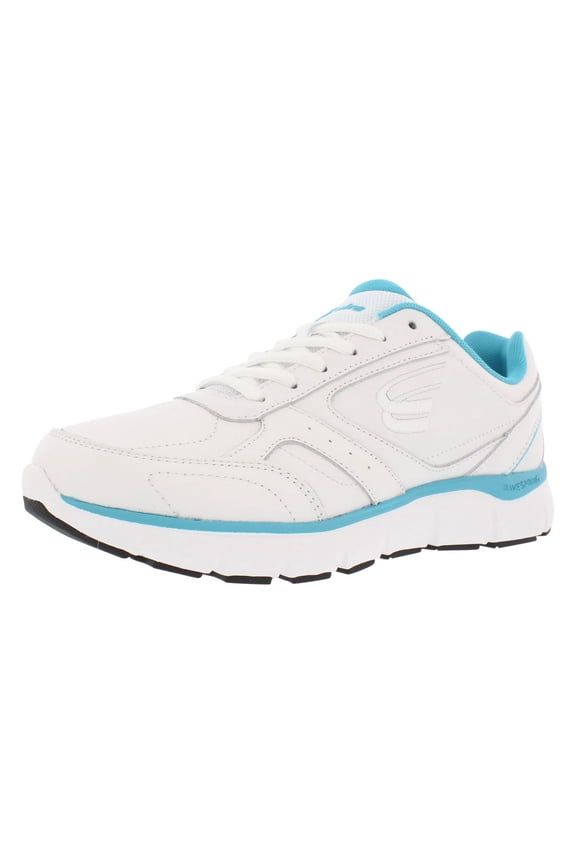 WaveWalker Women's Slip Resistant Walking Shoe - White / Aqua