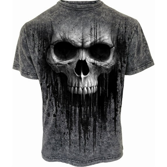 Spiral Direct Gothic ACID SKULL - Acid Wash T-Shirt |Skulls|Fashion|Horror