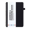 thumbnail image 1 of Spiral Address Book with Alphabetical Tabs, Leather Password Book, Address Organizer Telephone Notebook Journal Keep Contact Safe Hardcover Large Print for Seniors Home Office 7.7"x5.6", 1 of 9