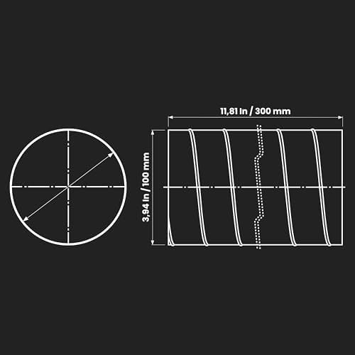 Spiral Air Duct 4 Inch/Galvanized Steel Ventilation Pipe for HVAC Systems/Round Ducting Tube – Rust-Resistant Metal Air Flow Channel – for Residential, Commercial, Industrial Use