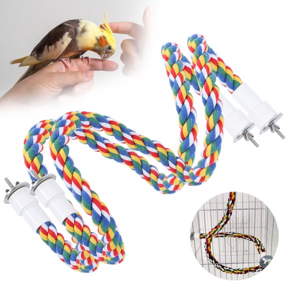 Spiral Bird Perch With Fixings, Promotes Foot Exercise Calming For Parakeets Lovebirds