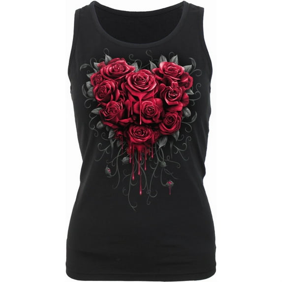 BLEEDING HEART - Razor Back Top Black