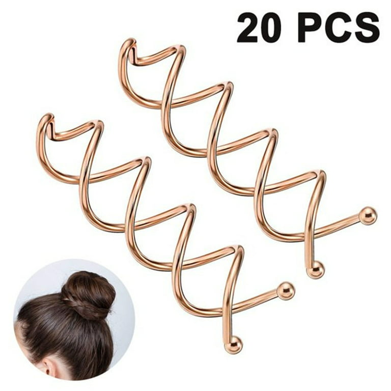Spiral Bobby Pins | 20-Pack | Rotating Pins |Bobby Pin Hair | Rose Gold  Bobby Pins | Twist Screws | Bun Maker | Hair Pin for Women | Updo Hair