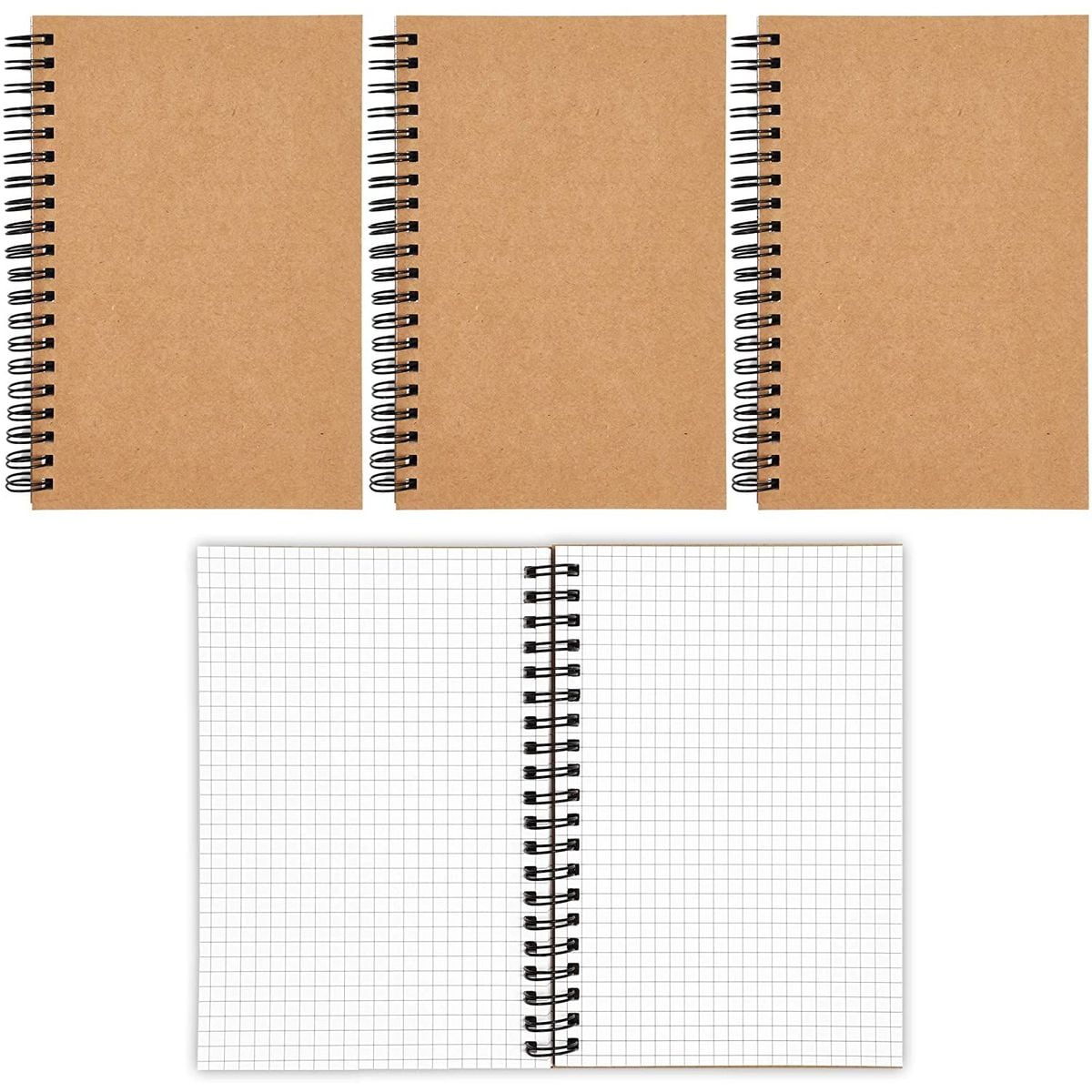 Spiral Bound Graph Paper Notebooks, 50 sheets A5 Journal (5 x 7 In, 4 ...