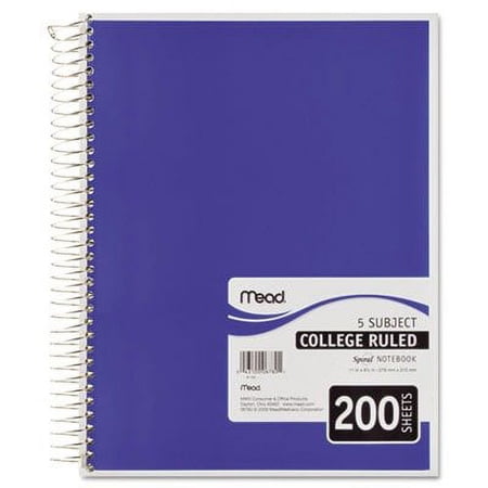 Spiral Bound Notebook, Perforated, College Rule, 11 X 8, White, 200 Sheets