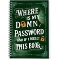 thumbnail image 1 of Spiral-Bound Password Keeper, A Lightweight Password Organizer Journal, Portable Notebook for Login Details, Perfect Gag Gift for Men Women Teens Office & Home(green-a), 1 of 9