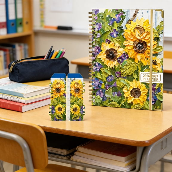Spiral Bound Planner 2026 – A5 Daily Notebook, Work & Fitness Journal, Academic School Planner for Students