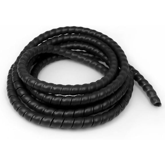 Spiral Cable Wrap, 10ft Cable Sleeves for Cords, Flexible Cable Management Sleeve for Computer, Power, Audio & Video Cords (Black, 1/2")