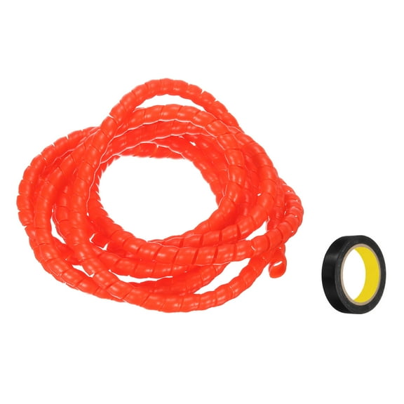 Spiral Cable Wrap 9.8ft 8mm Cable Management Sleeve PP Insulation Cord Organizer Computer Wire Red with Tape