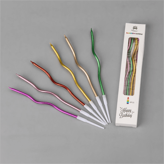Spiral Cake Candles, Long Thin Decorative Birthday Candles for Wedding Party Cake Toppers and Holiday Celebration Table Decor