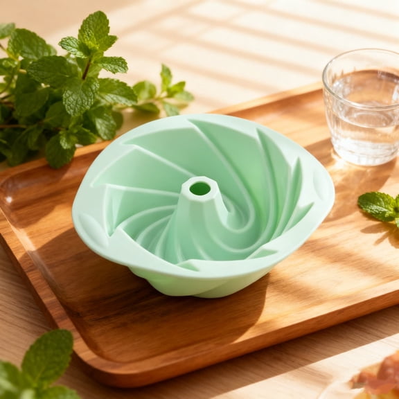 Spiral Cake Mold Trays for Mousse, Jelly,Ice Cream Chiffon Cheesecake Chocolate Brownie Fondant Shaped Cake Fluted Round Silicone Baking Molds Pan-Food Grade Baking