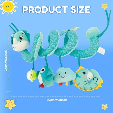 Spiral Car Seat Toy Polyester Practical Spiral Stroller Toy with Rattle Newborn Soothing Puzzle Toy Pendant Stroller Accessories