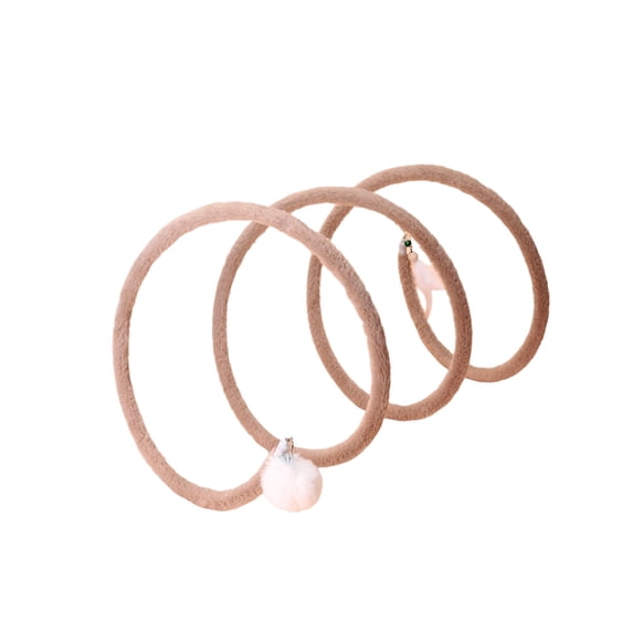 Spiral Cat Tunnel Toy with Ball and Feather Toy, Foldable Interactive Plush Tunnel Toy for Indoor Cats