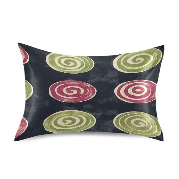 Spiral Circles Shapes Satin Pillowcase 20''x26'' Double-Sided Print Soft Wrinkle Resistant