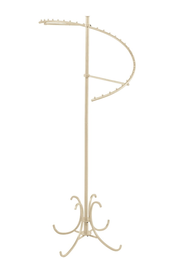Ivory 29-Ball Spiral Clothing Rack - Elegant Round Clothing Rack for Boutique Retail Clothing Display