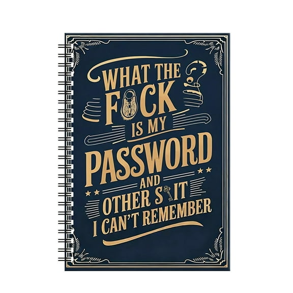 Spiral Coil Notebook With 'What The F*Ck Is My Password' Funny Quote | Creative Journal For S & Teens, A1X Size (100 Pages) For Daily Note Taking, Password Organization,