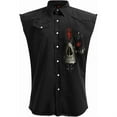 thumbnail image 1 of Spiral Direct Gothic DARK DEATH - Sleeveless Stone Washed Worker Black |Reaper|Skulls|Tribal, 1 of 3