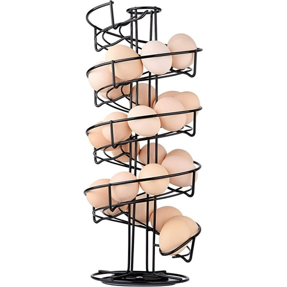 Spiral Design Metal Egg Skelter Dispenser Rack, Storage Display Rack