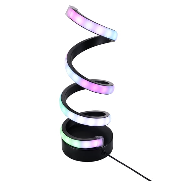 Vivitar RGB-IC Spiral Light, 100 LED Color Changing Desk Lamp with IR Remote, Sound Reactive RGB Mood Light, Flexible Spiral LED Table Lamp for Gaming Room, Party, Streaming Setup & Home Decore