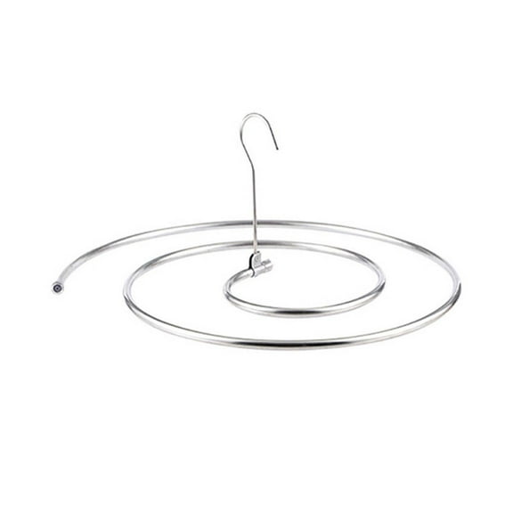 Spiral Drying Rack for Laundry, Heavy Duty Stainless Steel Hanger for Quilts and Blankets, Silver, Metal, Space Saving Foldable Design for Indoor Outdoor
