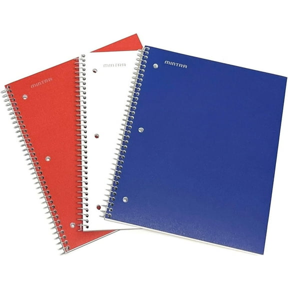 Spiral Durable Notebooks, 3 Pack (1 Subject, College Ruled)