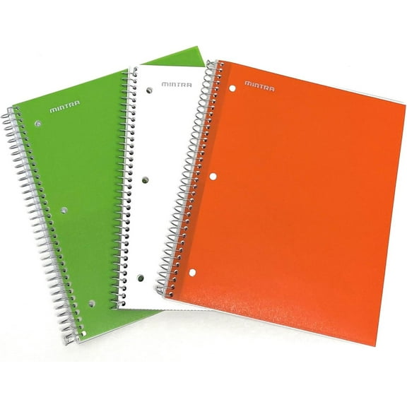 Spiral Durable Notebooks, 3 Pack (1 Subject, Wide Ruled)