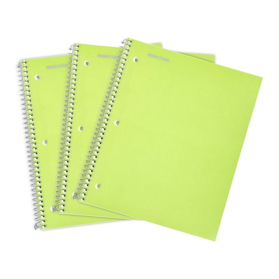 Spiral Durable Notebooks, 3 Pack (1 Subject, Wide Ruled)