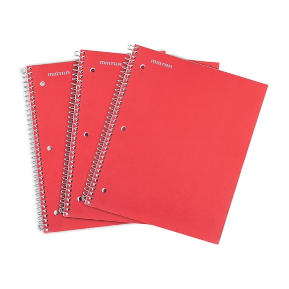 Spiral Durable Notebooks, 3 Pack (1 Subject, Wide Ruled)