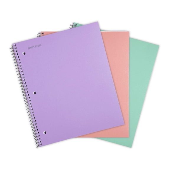 Spiral Durable Notebooks, 3 Pack (1 Subject, Wide Ruled)