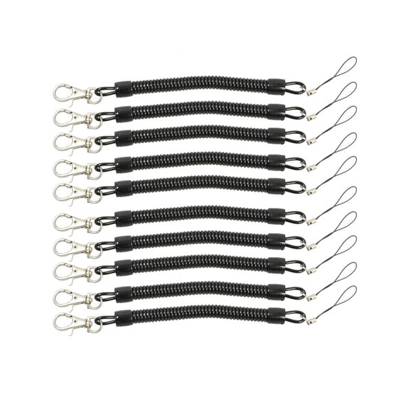 Spiral Elastic Retractable Coil Lanyard 10x Anti-lost Buckle for Fishing Sailing