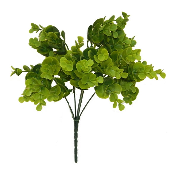 Spiral Eucalyptus 15in Artificial Polysilk Faux Fake Greenery Grass Bush for Craft Home Garden Outdoor Bouquet Arrangement Ceremony Wedding Arch Floral Wall Aisle Decor (Green, Set of 6)