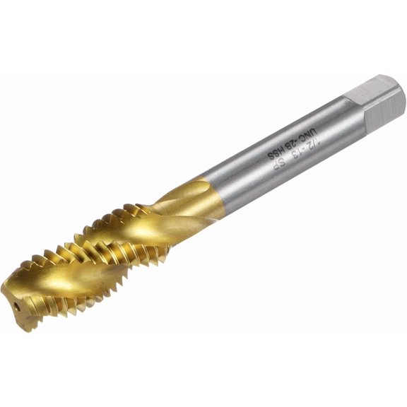 Spiral Flute Thread Taps, 1/2-13 UNC 2B Screw Threading Tap, Titanium Coated 6542 High Speed Steel Machine Tapping Tools for Machinist Repair