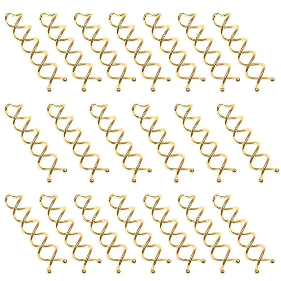 Spiral Hair Pin by Casewin-Spiral Hair Clip Bun Stick Pick for DIY Hair Style 20 Pack (Gold)