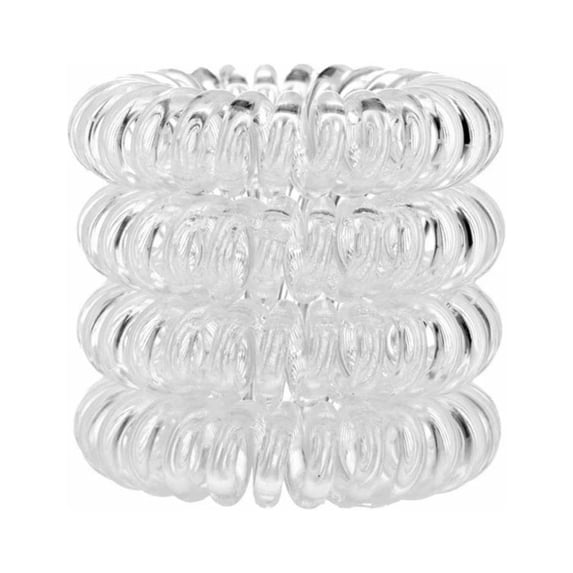 Spiral Hair Ties (10 Pieces), Coil Hair Ties for Thick Hair Ponytail, No Crease Hairties for Adult Women Kids Baby Girls (Clear), Elastic Phone Cord Hair Ties for All Hair Types