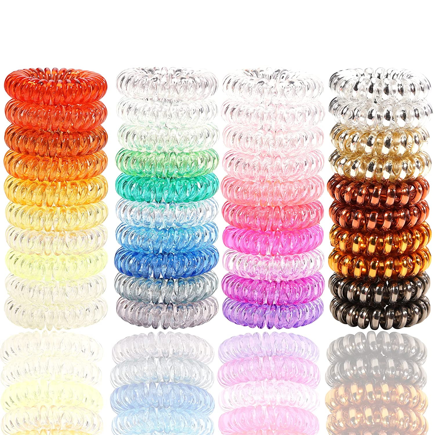 Spiral Hair Ties, 40PCS Hair Ties,Small Coil Hair Ties for Girls