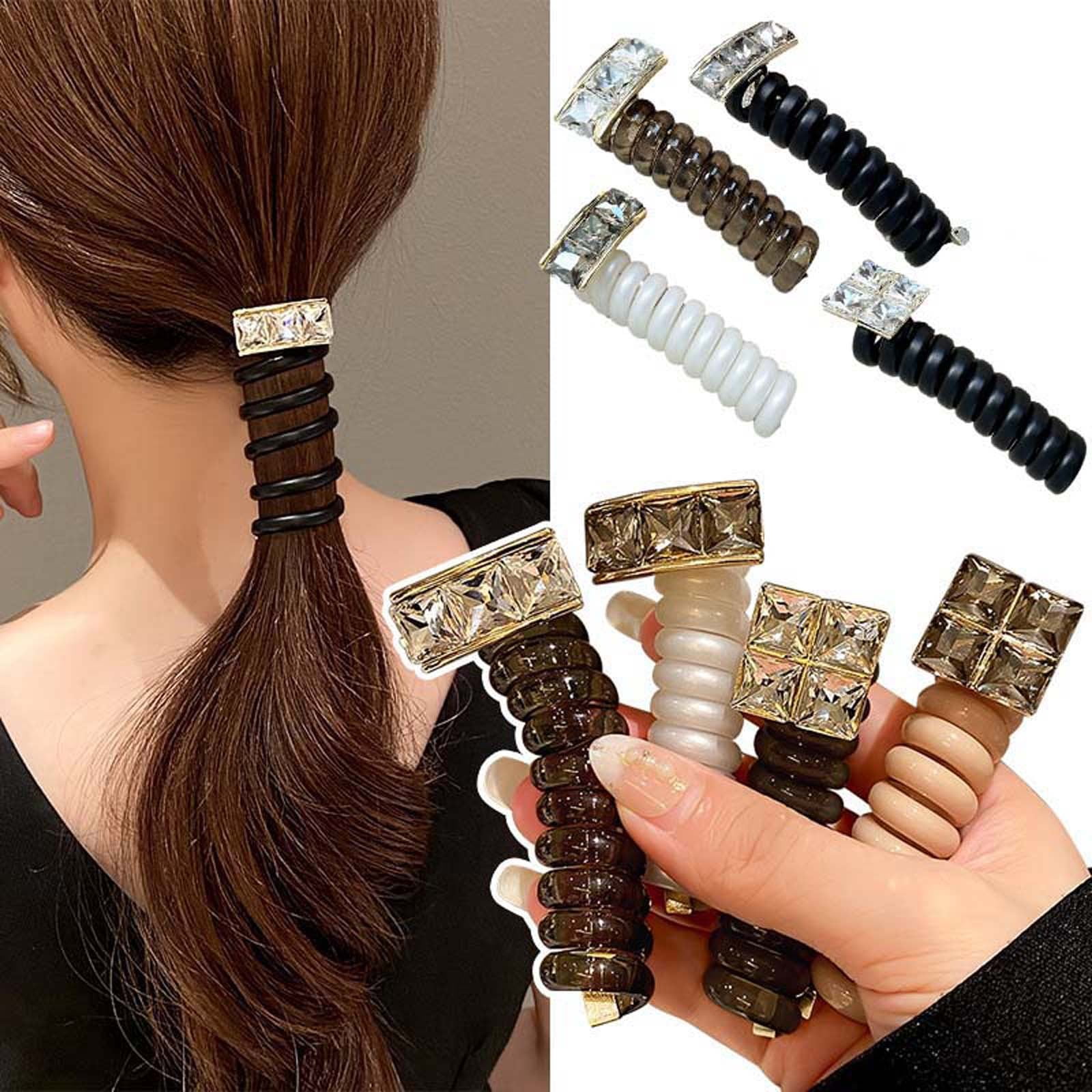 Spiral Hair Ties for Women,High Elasticity Telephone Wire, Hair Loop