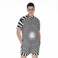 thumbnail image 1 of Spiral Illusory Motion Short Sleeve Men'S Rompers Casual Summer Jumpsuits Outfit, 1 of 4
