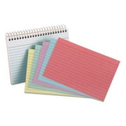 Spiral Index Cards, 4 x 6, 50 Cards, Assorted Colors