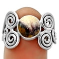 thumbnail image 1 of Spiral - Indian Blanket Jasper 925 Sterling Silver Ring s.8.5 Jewelry R-1658 SDR173671, 1 of 5