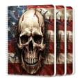 thumbnail image 1 of Spiral Journal Notebook,50 Sheets A5 College Ruled Notebook/Journal 3 Pcs for School Office Home - Skull With The American Flag in The Background, 1 of 1