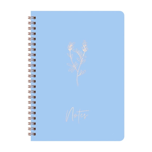 Spiral Journal Notebook A5 Aesthetic College Ruled Writing Journal for Left Handed Users Work office Note Taking with Golden Branch Pattern Cover, Coil Notebook