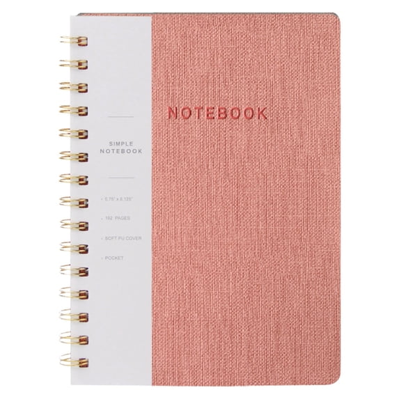Spiral Journal Notebook, A5 Lined Journal Notebook for Men Women, 160 Pages, Hardcover Writing Notebook, College Ruled Spiral Bound Journal for Work, Business, Office & Note Taking