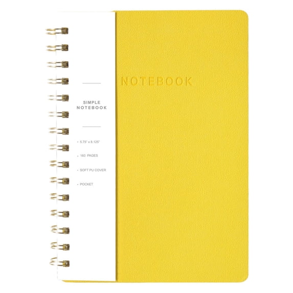 Spiral Journal Notebook, A5 Lined Journal Notebook for Men Women, 160 Pages, Hardcover Writing Notebook, College Ruled Spiral Bound Journal for Work, Business, Office & Note Taking