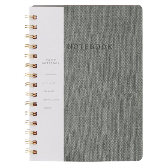 Spiral Journal Notebook, A5 Lined Journal Notebook for Men Women, 160 Pages, Hardcover Writing Notebook, College Ruled Spiral Bound Journal for Work, Business, Office & Note Taking